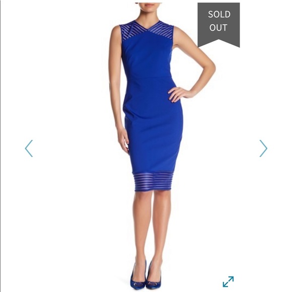 bright blue bodycon dress